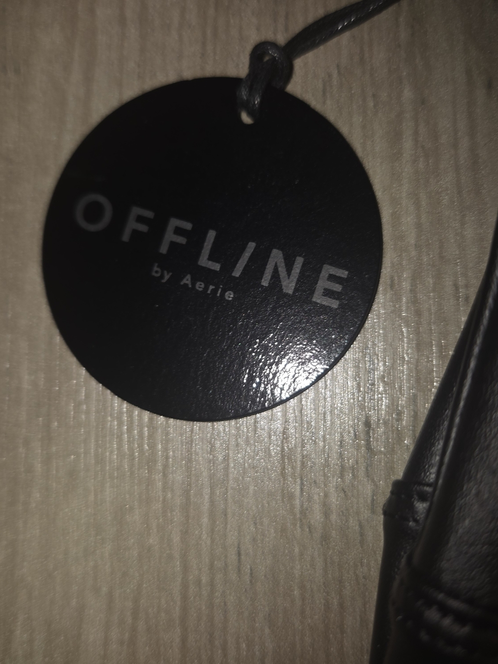 aerie Black Faux Leather Leggings - Picture 3 of 5
